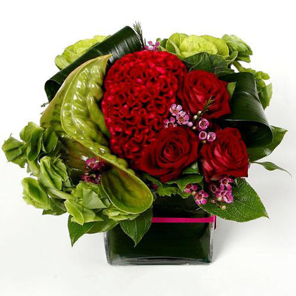Celosia & Anthurium arrangement